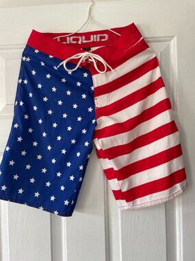 Boys Red/White/Blue Boardshorts